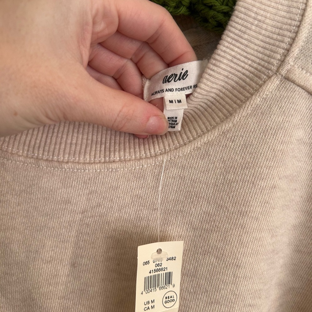 *Brand new* Aerie Cozy Beige Sweatshirt - Picture 4 of 7